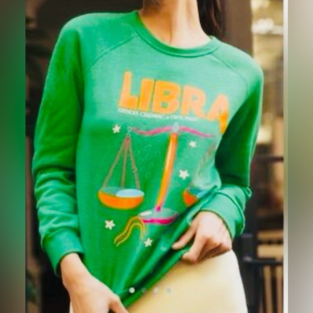 Anthropologie Midnight Rider The Carlita Libra Zodiac Sweatshirt